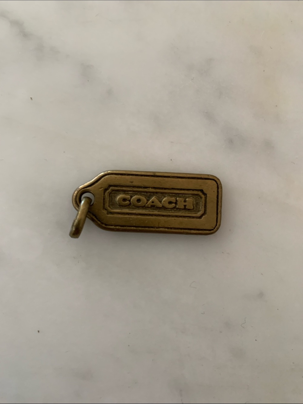 COACH Vintage Metal Gold Hang Tag, Bag Charm